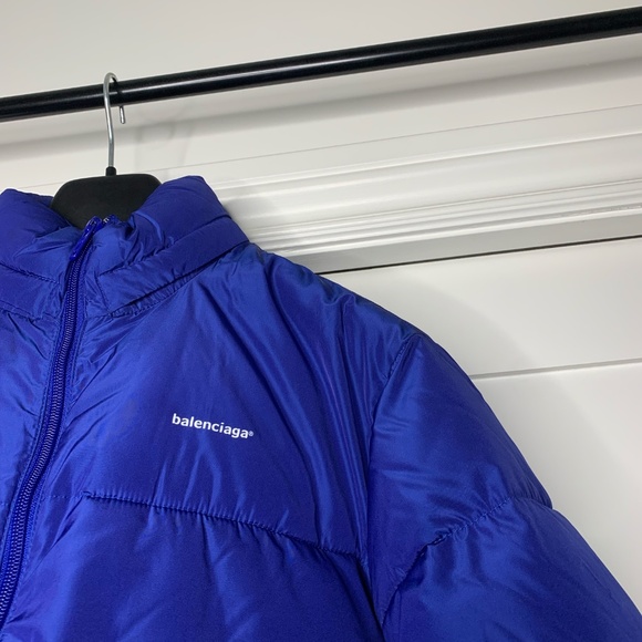 Balenciaga C Shape Blue Puffer Jacket - Picture 2 of 12